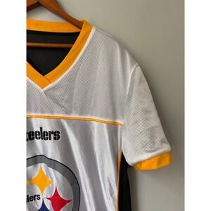 NFL Flag Pittsburgh Steelers Reversible Football Jersey Mens Black White Mesh
